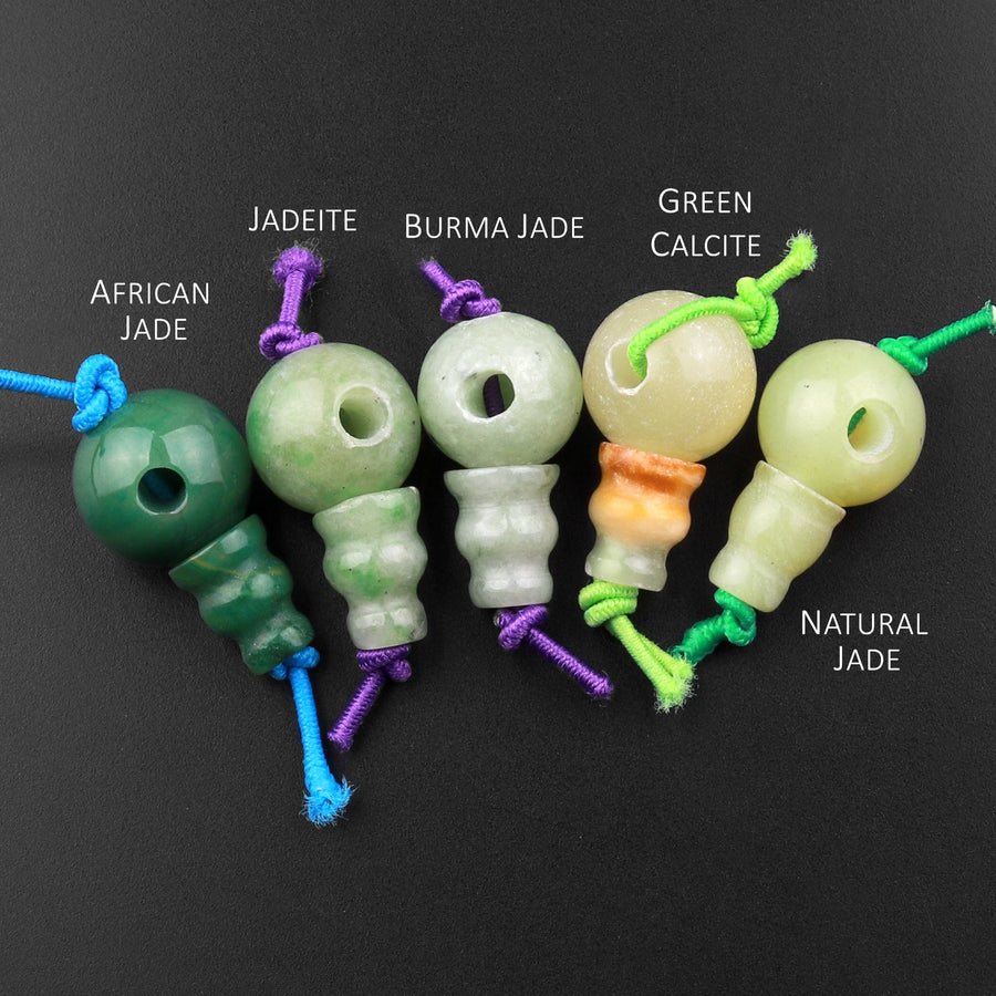 Natural Gemstone Guru Beads Three Holes T-Beads Mala Making 3 Holes  Prayer Beads Cones 10mm Natural Crystal Quartz Jasper Jade Fluorite