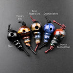 Natural Gemstone Guru Beads Three Holes T-Beads Mala Making 3 Holes  Prayer Beads Cones 10mm Natural Crystal Quartz Jasper Jade Fluorite