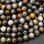 Natural Eagle Eye 5mm 6mm 8mm 10mm 12mm Round Beads Aka Hawk Eye Gray Red Slate Brown Colors 15.5" Strand