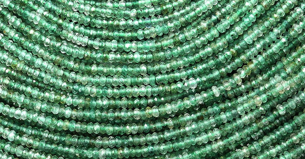 Rare AAA Tiny Small Faceted African Green Chalcedony 2mm Rondelle Beads Gemstone 15.5