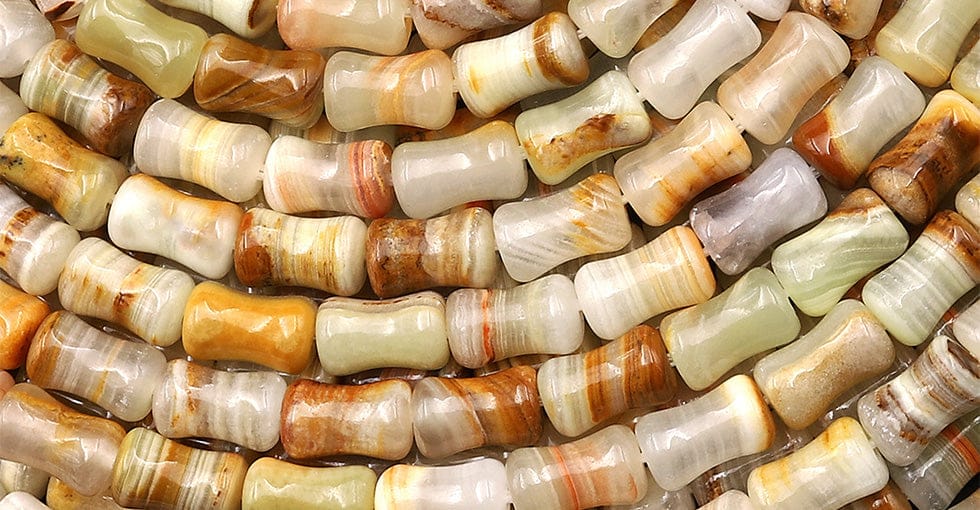 AAA Natural Green Brown Calcite Carved Bamboo Stem Tube Beads Aka Afghanistan Jade 15.5