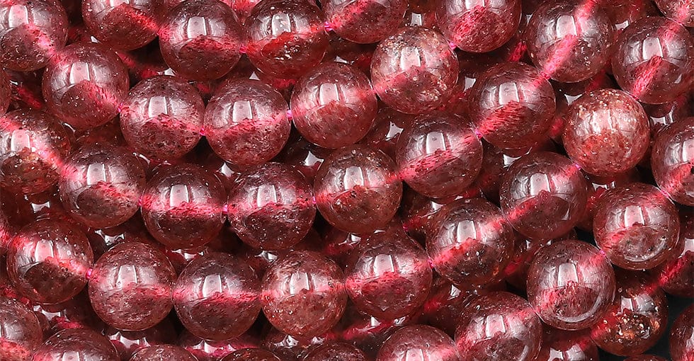 AAA Translucent Natural Red Strawberry Quartz 4mm 6mm 8mm Smooth Round Beads From South Africa 15.5