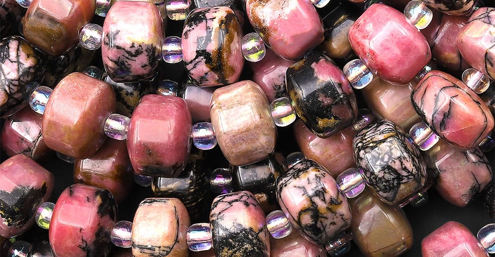 Faceted Natural Pink Rhodonite Octagon Rondelle Wheel 12x8mm Gemstone Beads 15.5