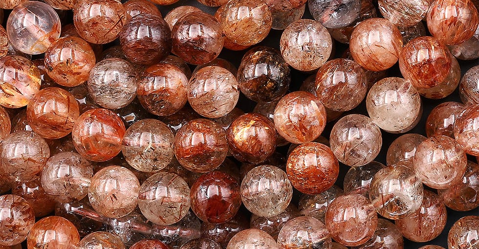 Rare Natural Red Copper Rutile Quartz Round Beads 6mm 8mm 10mm 12mm From Brazil 15.5