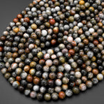 Natural Eagle Eye 5mm 6mm 8mm 10mm 12mm Round Beads Aka Hawk Eye Gray Red Slate Brown Colors 15.5" Strand