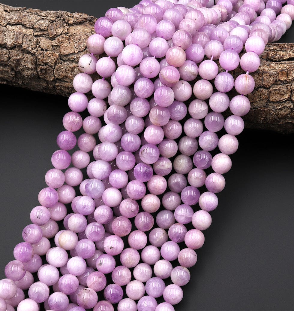 Natural Kunzite 8mm 9mm 10mm 12mm Round Beads 15.5