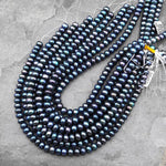 Genuine Freshwater Pearl 10mm Rondelle Brilliant Metallic Mystic Blue Green Color 15" Strand