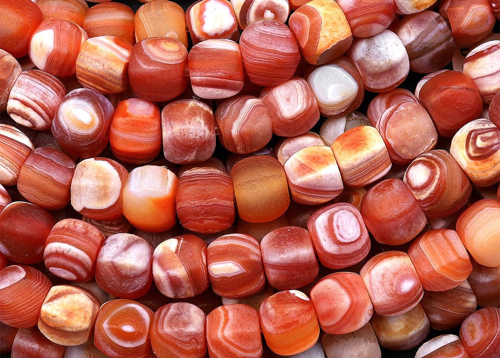 Large Hole Beads Natural Tibetan Fire Agate Beads 10mm Hexagon Cube Aka Orange Red Dragon Agate 8