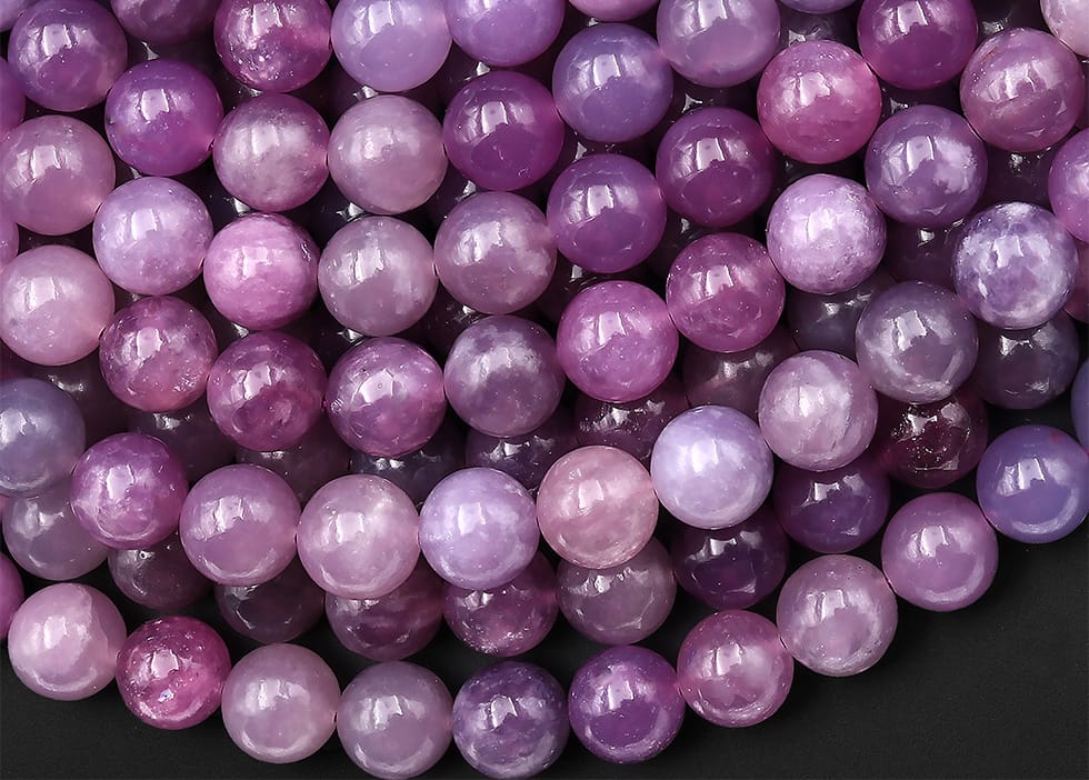 AAA Natural Lilac Mica Lepidolite 6mm 8mm 10mm Smooth Round Beads 15.5