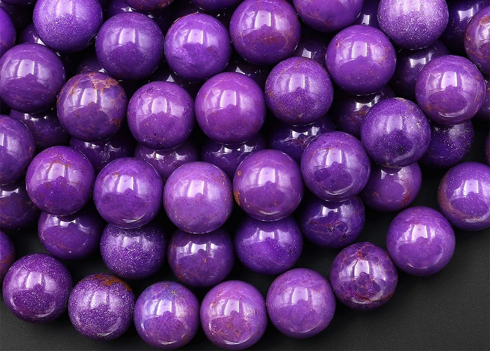 AAA Genuine Natural Violet Purple Phosphosiderite 6mm 7mm 8mm 9mm 10mm Smooth Round Beads 15.5