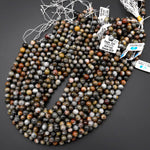 Natural Eagle Eye 5mm 6mm 8mm 10mm 12mm Round Beads Aka Hawk Eye Gray Red Slate Brown Colors 15.5" Strand