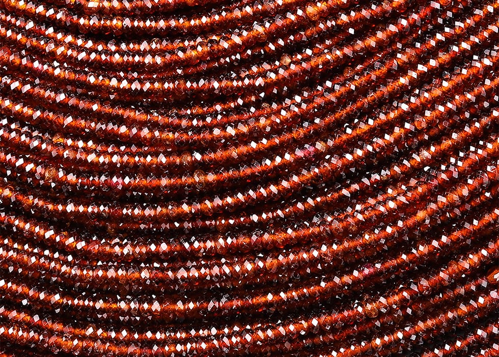 AAA Faceted Natural Brown Hessonite Garnet 2mm 3mm Thin Rondelle Beads 15.5