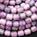 Large Hole Beads 3mm Drill Rare Natural Stormy Purple Kunzite 12mm Barrel Drum Beads 8" Strand