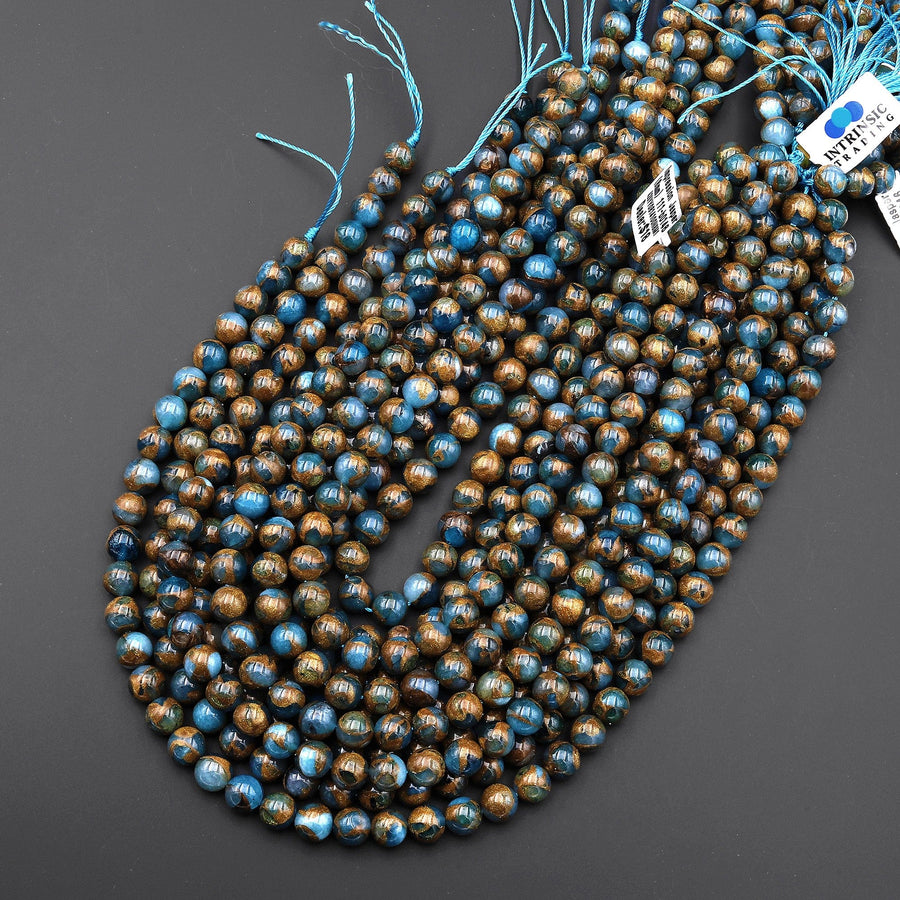 Impression Jasper Smooth Round Beads 4mm 6mm 8mm 10mm Aka Copper Turquoise Jasper 15.5" Strand