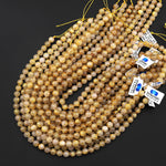 Natural Golden Rutile Quartz 6mm 8mm Smooth Round Beads 15.5 Strand
