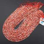 Faceted Natural Moroccan Orange Red Agate 2mm 3mm Cube Beads Micro Diamond Cut Gemstone 15.5" Strand