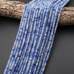 Natural Blue Aventurine 4mm Smooth Rondelle Beads Thin Saucer 15.5" Strand