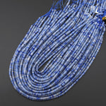 Natural Blue Aventurine 4mm Smooth Rondelle Beads Thin Saucer 15.5" Strand