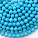 Blue Turquoise Jasper 2mm 3mm 4mm 6mm 8mm 10mm Round Beads Aka Dyed Sleeping Beauty 15.5" Strand