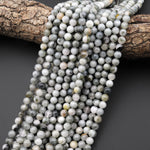 Natural Eagle Eye Beads 4mm 6mm 8mm 10mm Round Creamy Gray Slate Colors 15.5" Strand