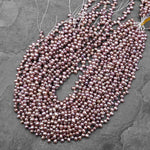 AAA 4x6mm Genuine Silvery Mauve Purple Freshwater Rice Pearl Top Side Drilled Good for Earrings 14" Strand