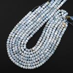Faceted Natural Light Blue Aquamarine Rondelle Beads 8mm 15.5" Strand