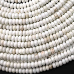 Natural White Turquoise Magnesite Beads 4mm Smooth Rondelle 15.5" Strand