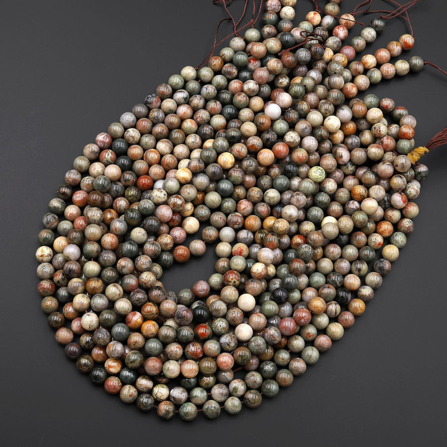Genuine Natural Dinosaur Coprolite Aka Dinosaur Dung 4mm 6mm 8mm 10mm Round Beads 15.5" Strand