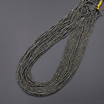 Micro Faceted Natural Iron Pyrite Faceted 2mm 3mm Rondelle Beads Diamond Cut Gemstone 15.5" Strand