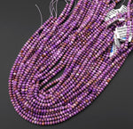 A Grade Natural Phosphosiderite Faceted 3mm 4mm 5mm 6mm Rondelle Beads Micro Laser Cut Lilac Purple Gemstone 15.5" Strand