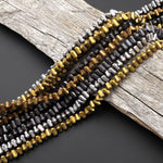Matte Titanium Hematite 4mm Center Drilled Triangle Spike Spacer Beads Silver Gold Bronze Copper Gunmetal Black Colors 15.5" Strand