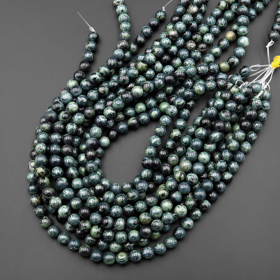 Kambaba Jasper 6mm 8mm 10mm Round Beads Aka Natural Green Camouflage Jasper 16" Strand