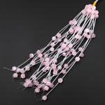 Natural Pink Rose Quartz Hand Carved Rose Flower Gemstone Beads 8mm 10mm 12mm 14mm Choose from 5pcs, 10pcs