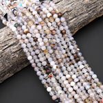 Faceted Natural Montana Agate 6mm 8mm Round Beads 15.5" Strand