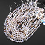 Faceted Natural Montana Agate 6mm 8mm Round Beads 15.5" Strand