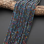 Rare Faceted Natural Ruby Kyanite Fuchsite 2mm 3mm 4mm Round Beads Gemstone 15.5" Strand