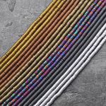Matte Hematite 2mm Heishi Beads Small Spacer Silver Gold Bronze Rainbow Champagne Black 15.5" Strand