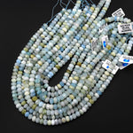 Large Natural Multicolor Aquamarine Faceted Rondelle Beads 8mm 15.5" Strand