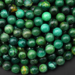 Natural African Green Jade Beads 4mm 6mm 8mm 10mm Smooth Round Gemstone Beads 15.5" Strand