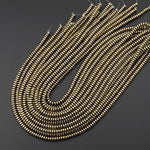 Titanium Pyrite 2mm 3mm 4mm 6mm 8mm Smooth Rondelle Heishi Beads 15.5" Strand