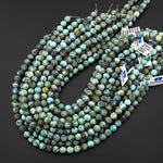 Matte Natural African Turquoise 4mm 6mm 8mm 10mm 12mm Round Beads  15.5" Strand