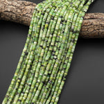 Natural African Green Chrysoprase 4mm Heishi Rondelle Beads 15.5" Strand