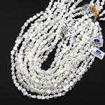 Natural White Mother of Pearl Nugget Beads Iridescent Shell 15.5" Strand