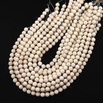 Matte Fossil Jasper River Stone 4mm 6mm 8mm 10mm 12mm Round Beads 15.5" Strand
