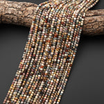 Faceted Natural Rainbow Agate 2mm 3mm Cube Beads Micro Diamond Cut Gemstone 15.5" Strand
