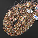Faceted Natural Rainbow Agate 2mm 3mm Cube Beads Micro Diamond Cut Gemstone 15.5" Strand
