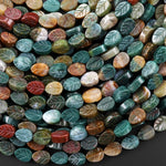Natural Indian Agate Hand Carved Fall Leaf Gemstone Beads 15.5" Strand