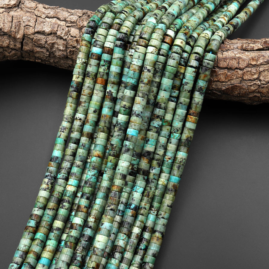 Natural African Turquoise Heishi Beads 4mm 6mm Gemstone 15.5" Strand