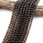 Natural Smoky Quartz Round Beads 4mm 6mm 8mm 10mm 12mm Real Natural Quartz High Quality Gemstone 15.5" Strand