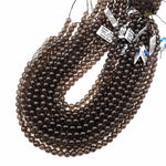 Natural Smoky Quartz Round Beads 4mm 6mm 8mm 10mm 12mm Real Natural Quartz High Quality Gemstone 15.5" Strand
